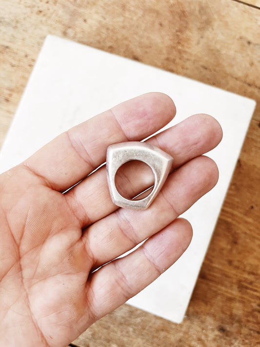 Modernist Sterling Dome Ring