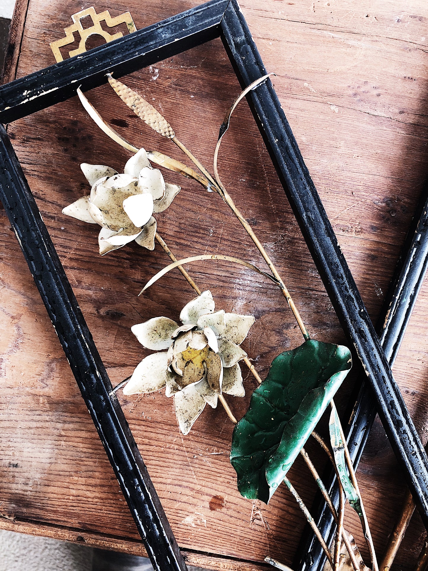 Mid Century Floral Metal Art