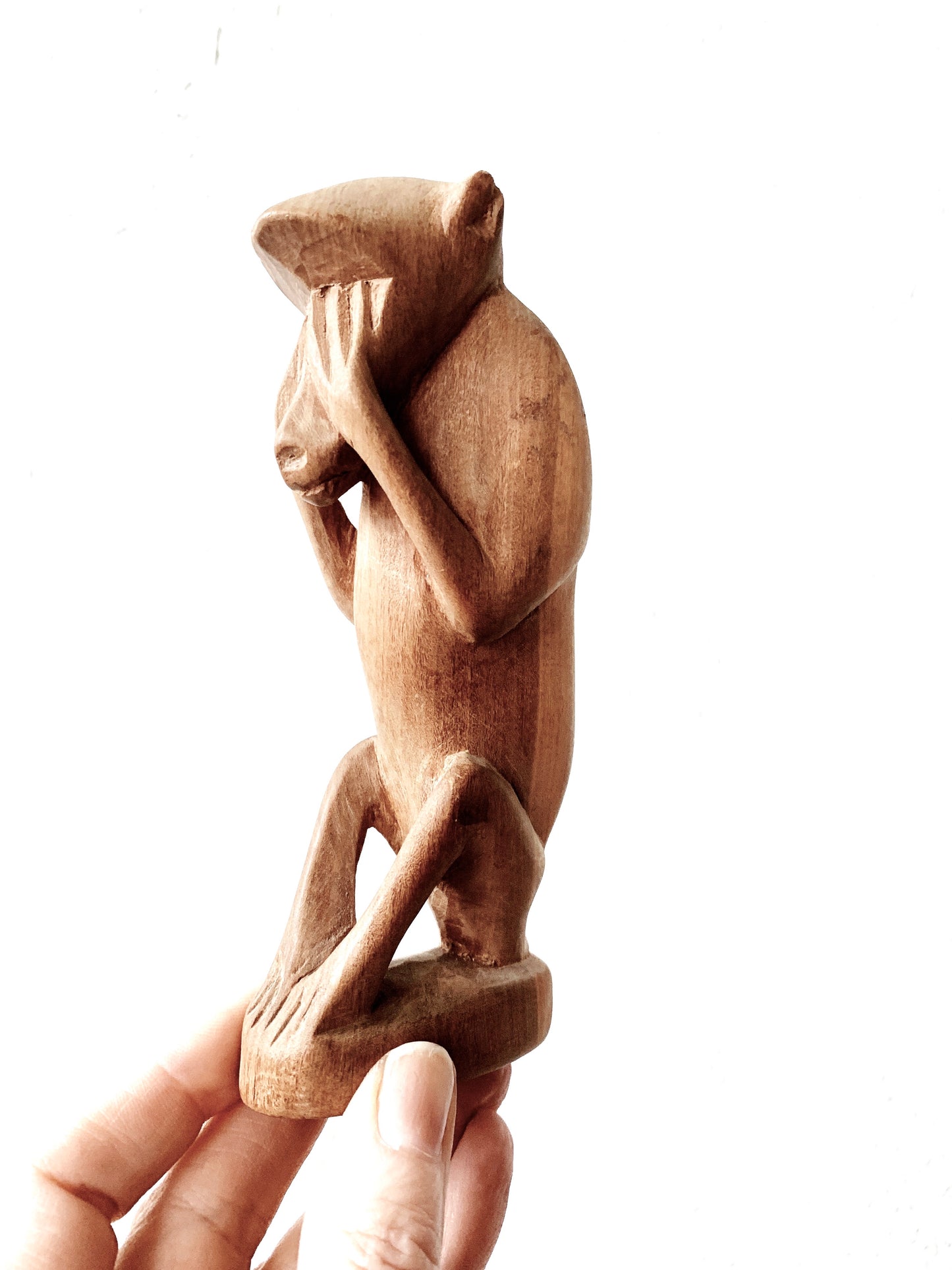 Carved Wood Monkey Sculpture