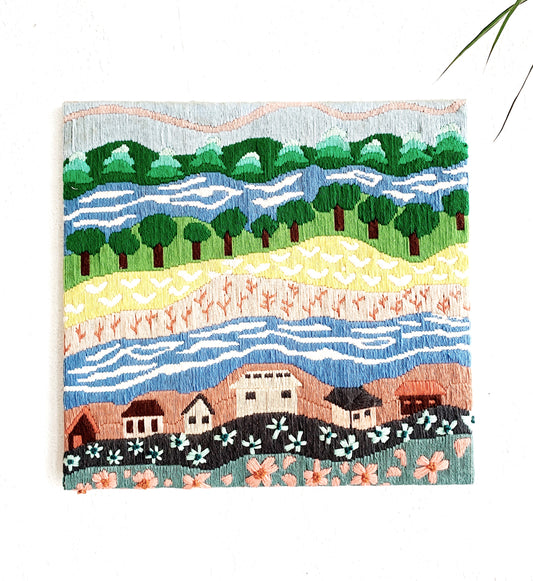 Vintage Embroidered Landscape