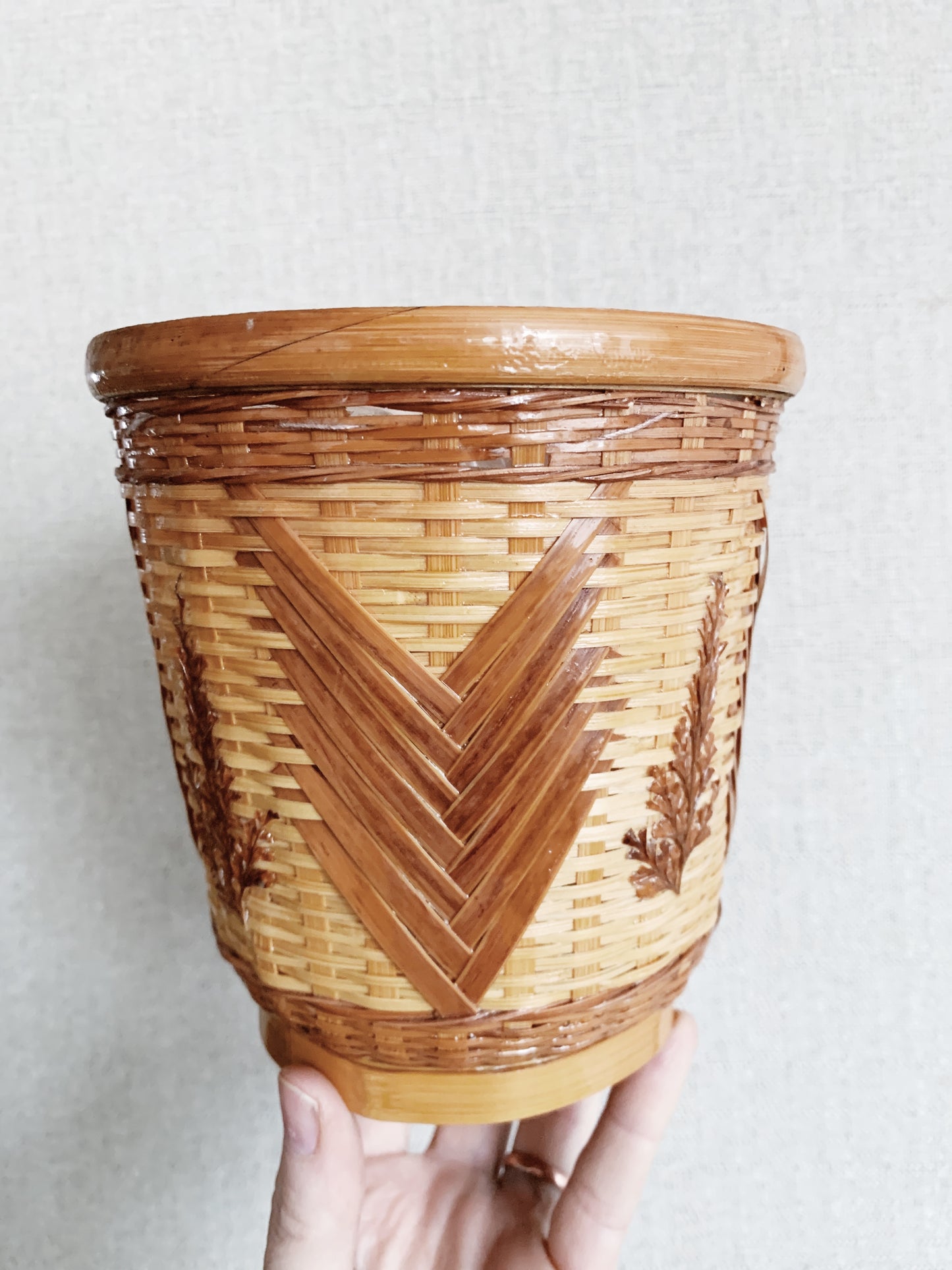 Vintage Lined Plant Basket
