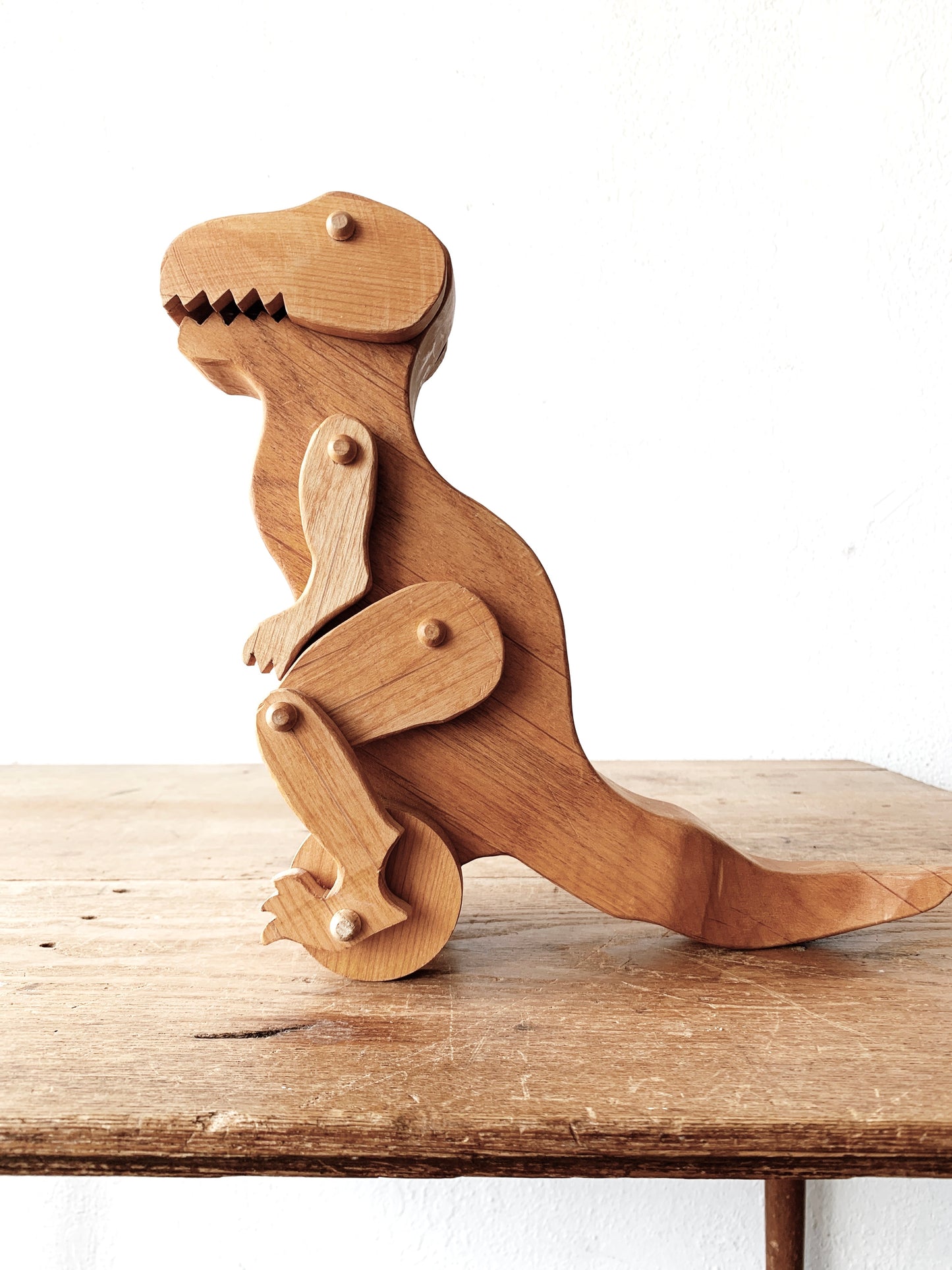Vintage Handmade Wood T-Rex