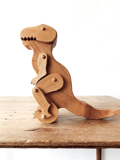 Vintage Handmade Wood T-Rex