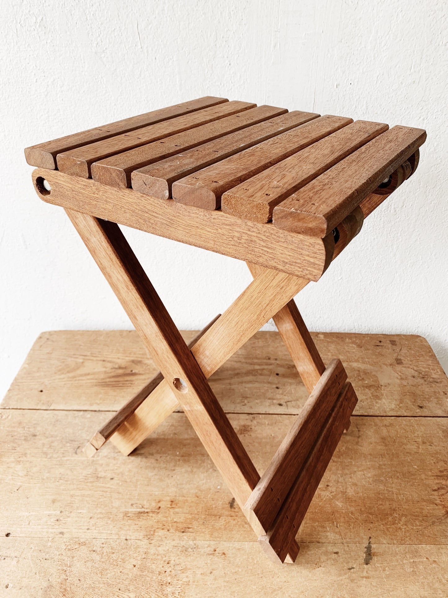 Folding Wood Stool / Table