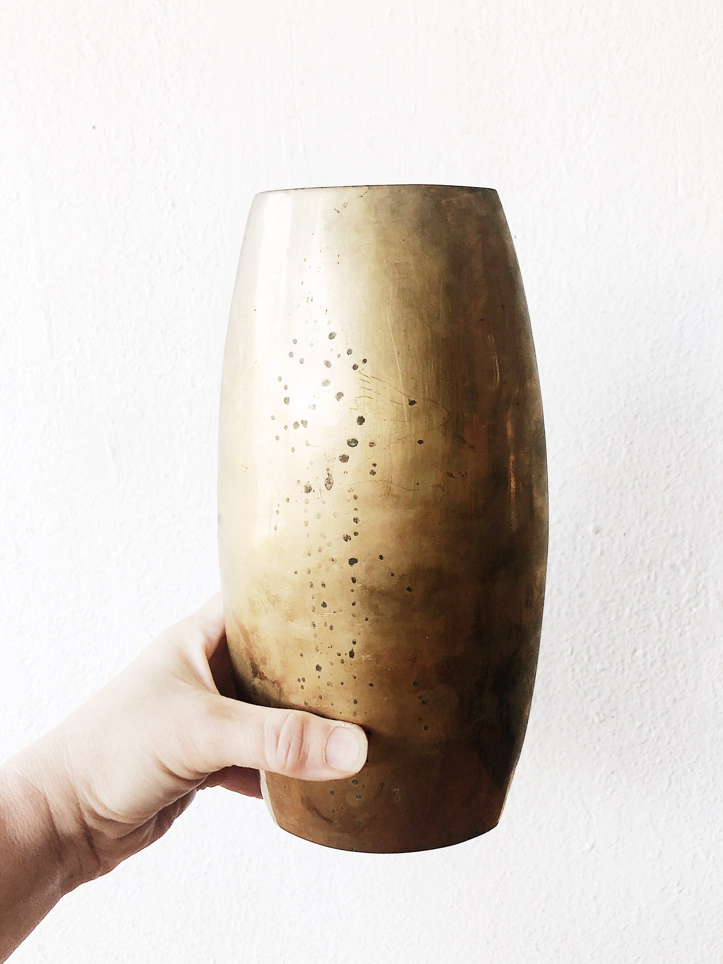Vintage Modernist Brass Vase