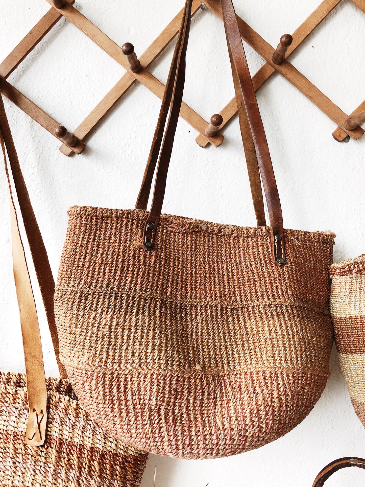 Vintage Straw Bucket Bag