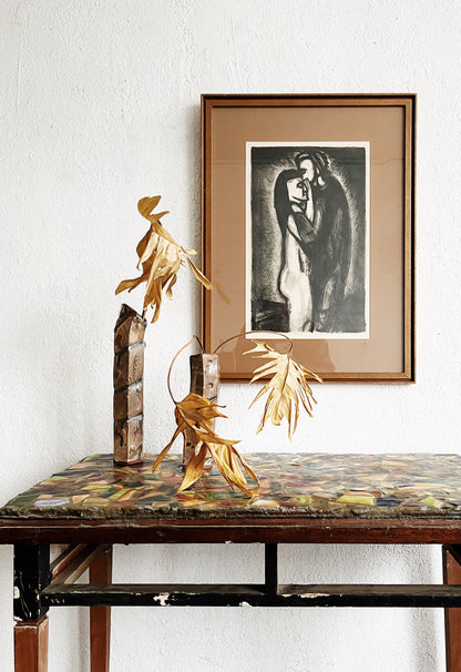 Handmade Studio Drip Pottery Pair