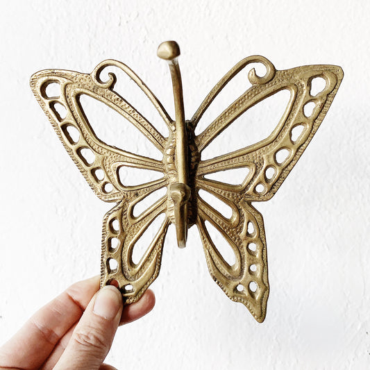 Vintage Gold Tone Metal Butterfly Hook