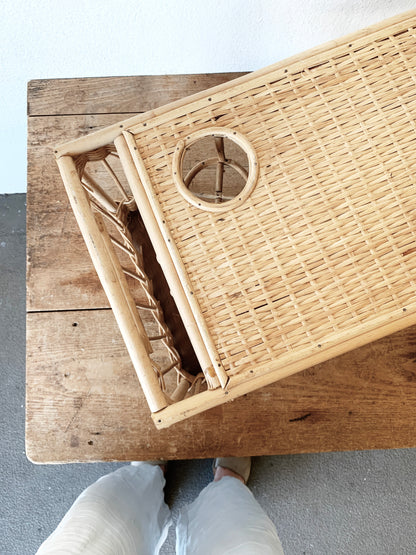Vintage Wicker Breakfast/ Laptop Tray
