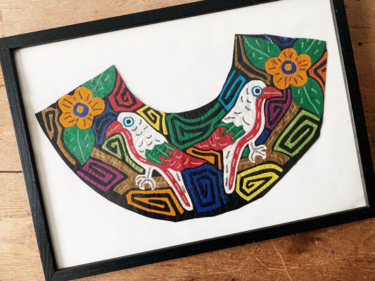 Vintage Framed Mola Textile Collar