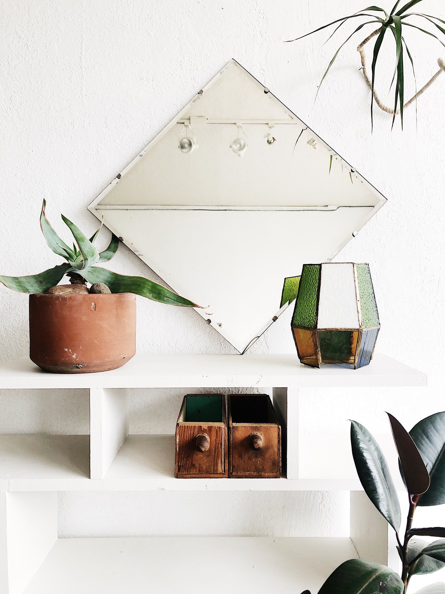 Vintage Industrial Edge Square Mirror