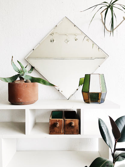 Vintage Industrial Edge Square Mirror