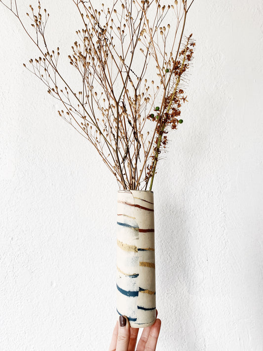 Handmade Striped Ceramic Vase
