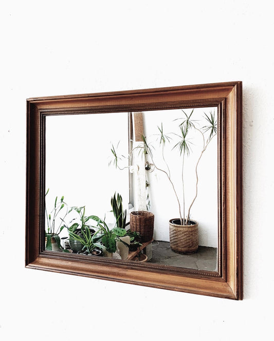 Vintage Wood Framed Mirror