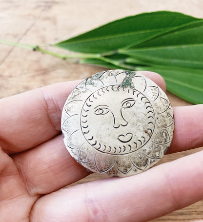 Vintage Silver Sun Pin