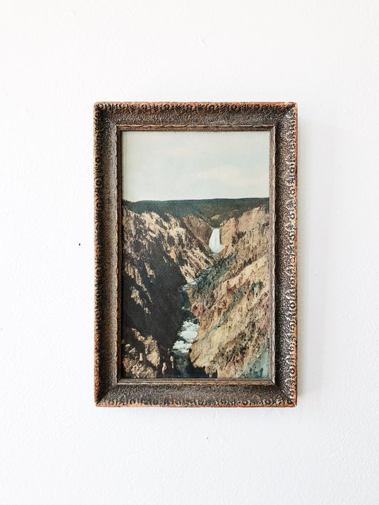 Vintage Hand Tinted Waterfall Lithograph