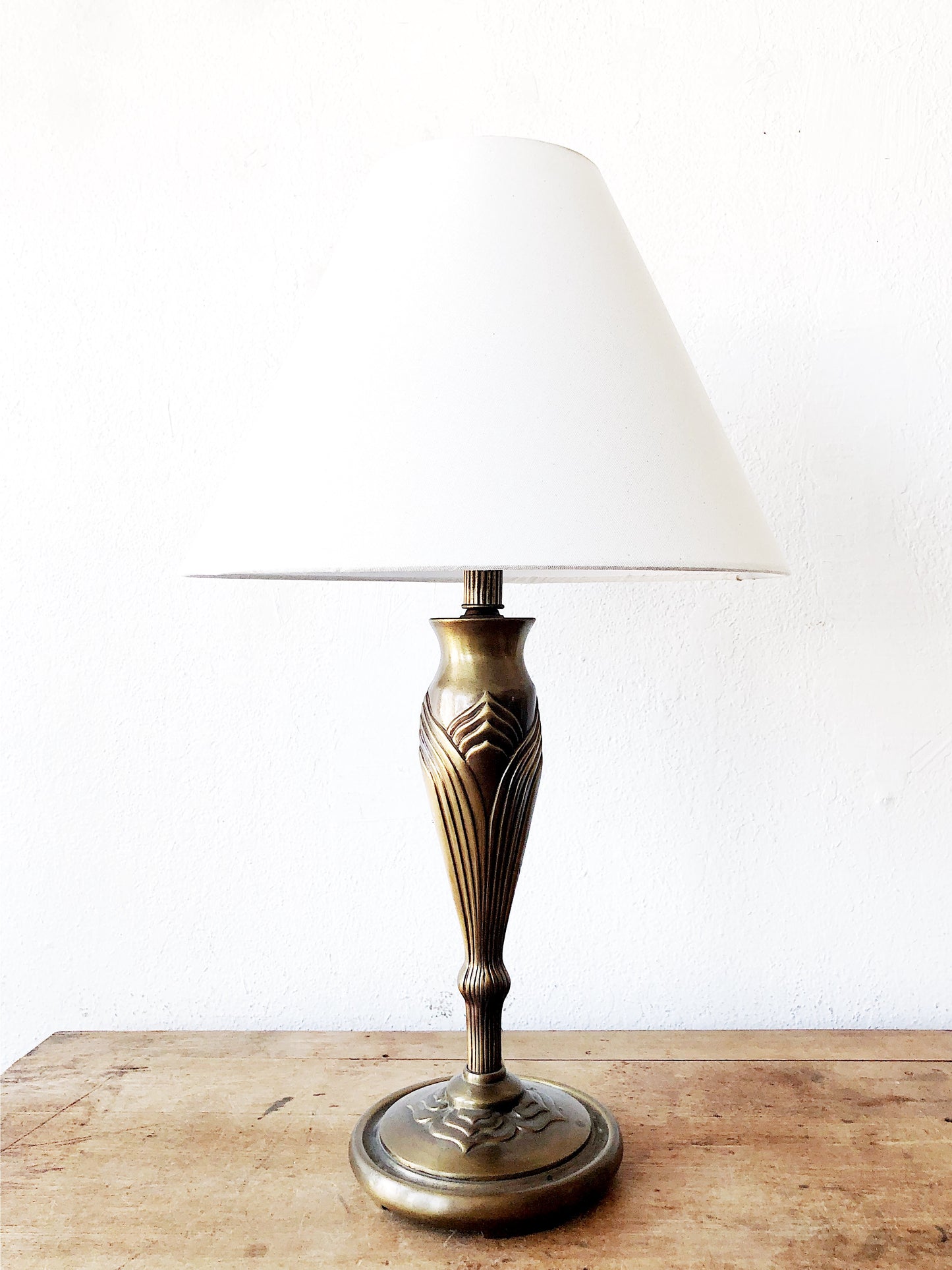 Vintage Brass Nouveau Style Lamp