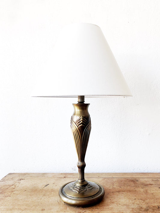 Vintage Brass Nouveau Style Lamp