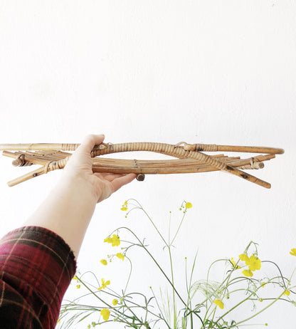 Vintage Bamboo Gathering Basket