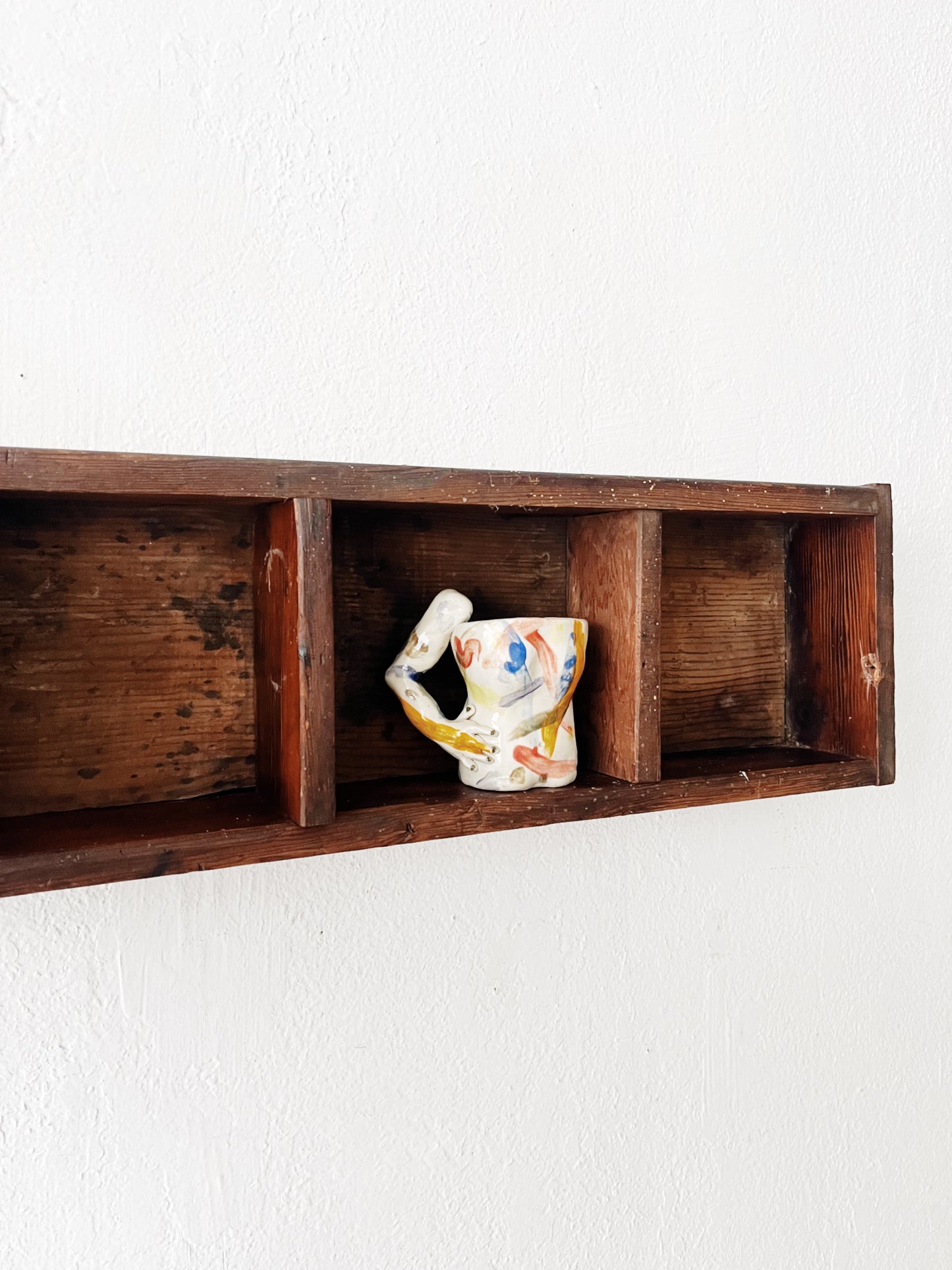 Primitive Cubby Shelf