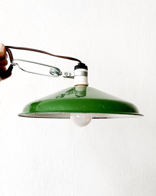 Vintage Enamel Industrial Lamp