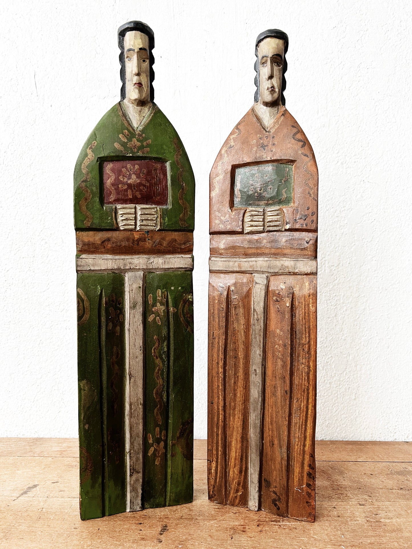 Vintage Hand Painted Wooden Santo Folk Art