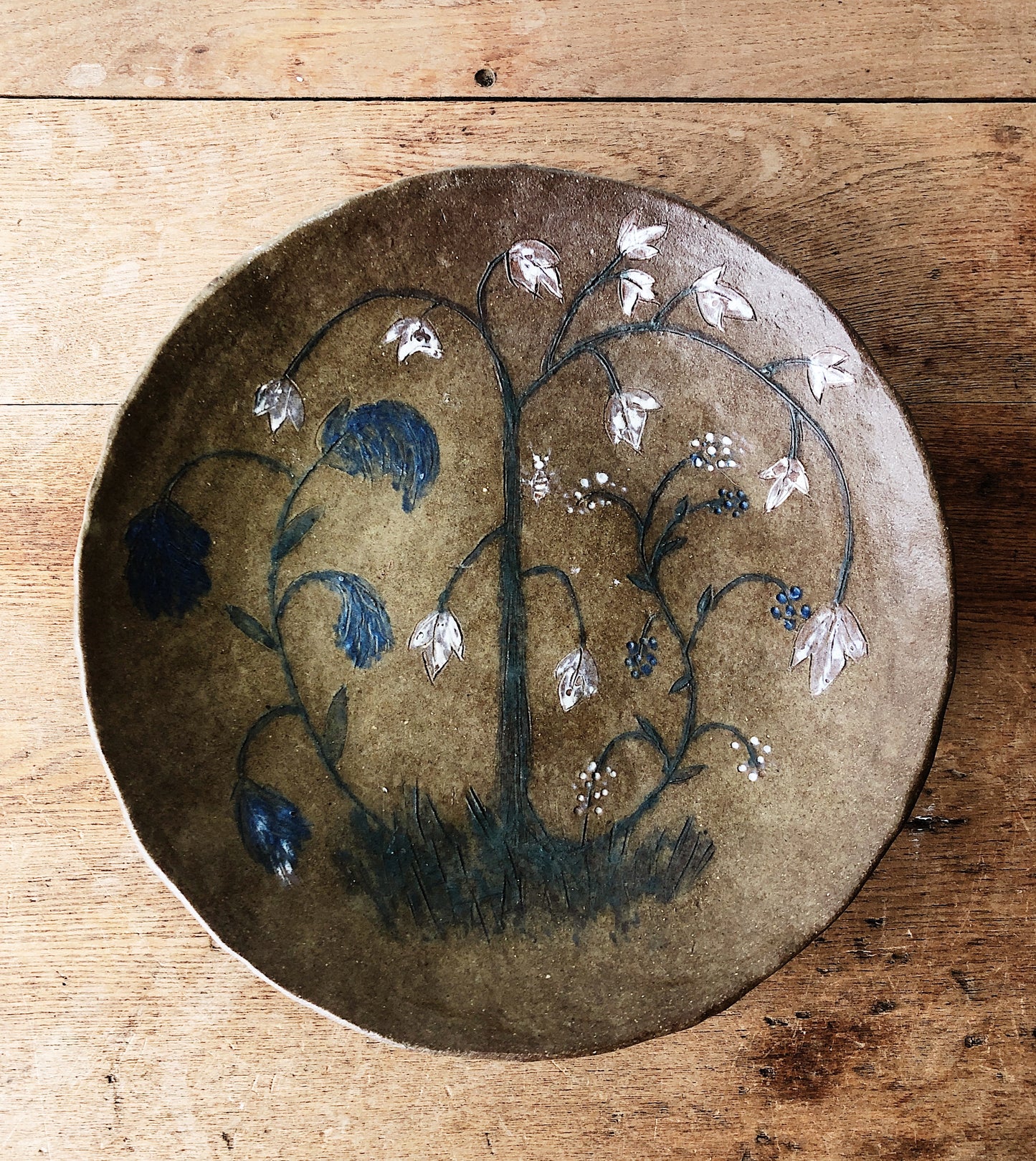 Vintage Painted Clay Plate