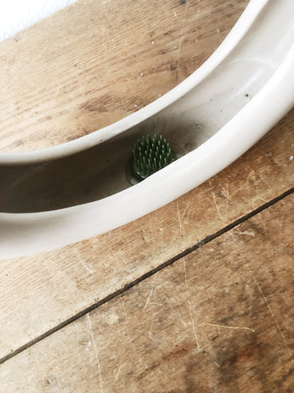 Vintage Buff Circular Ikebana Vase