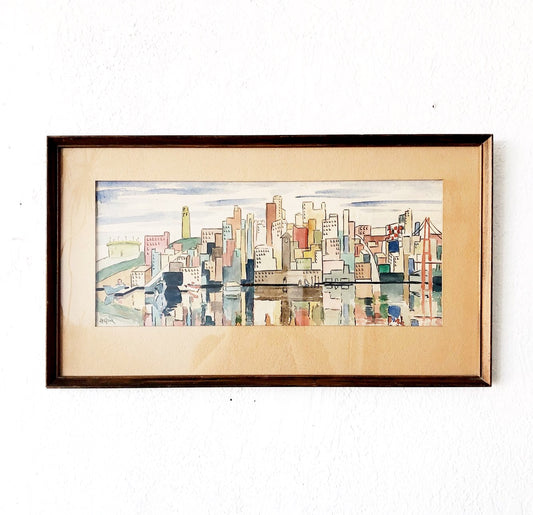 Vintage Dan LeGear San Francisco Watercolor