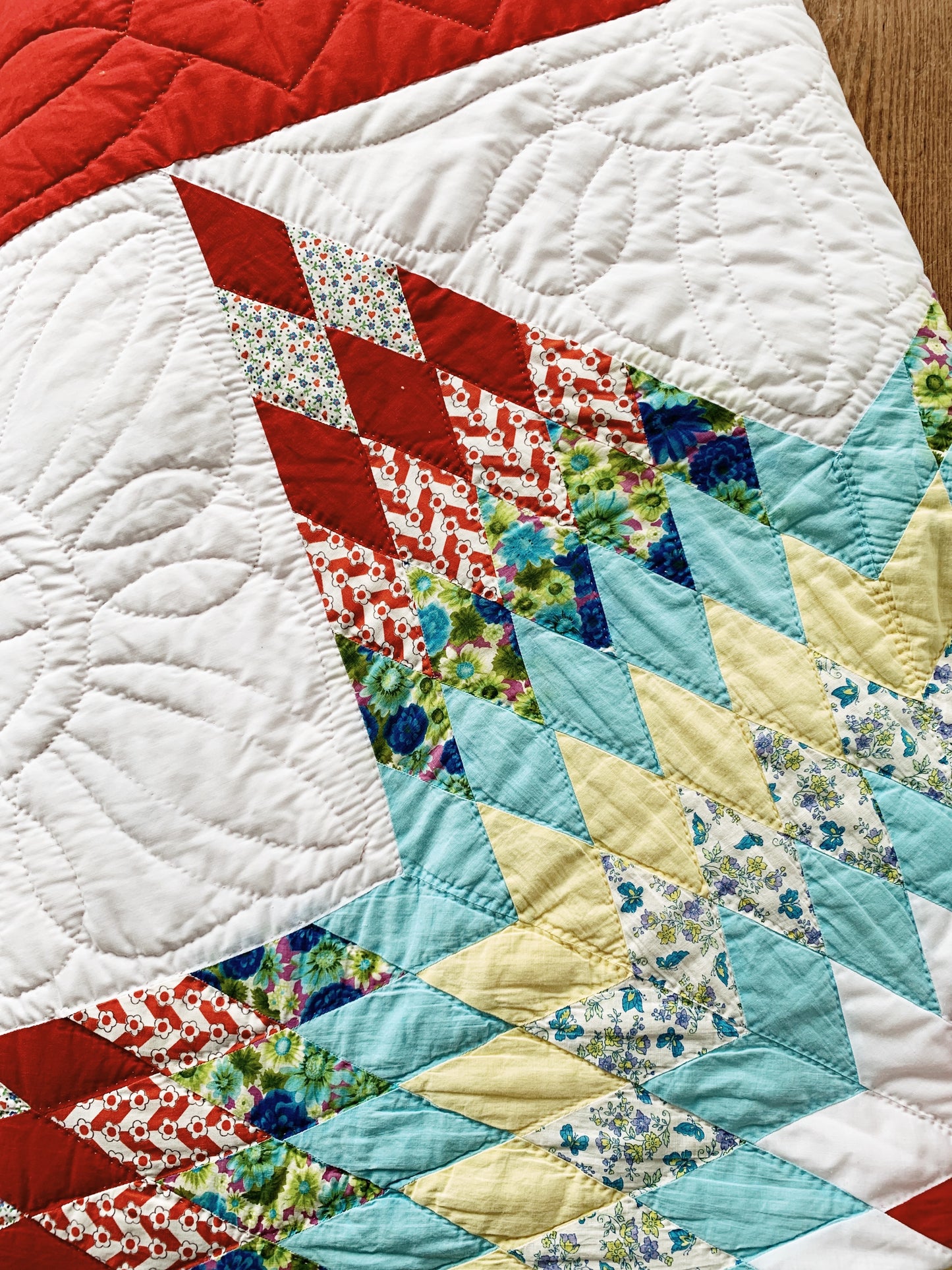 Vintage King Size Cotton Quilt
