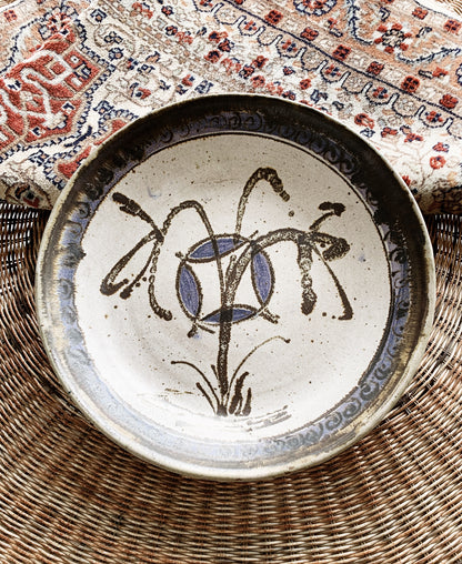 Large Vintage Handmade Pottery Platter