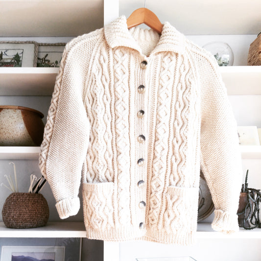 Vintage Wool Cable Knit Cardigan