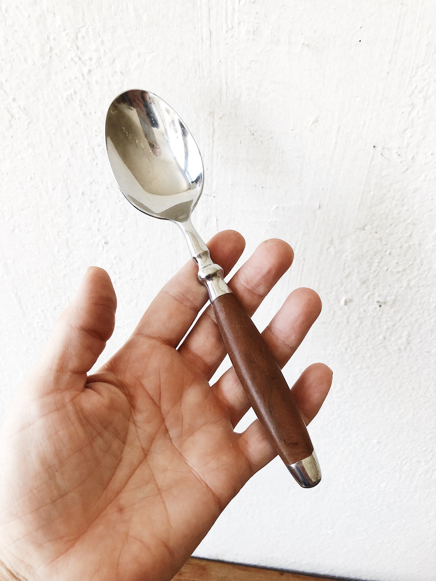 Vintage Faux Bois Stainless Serving Set