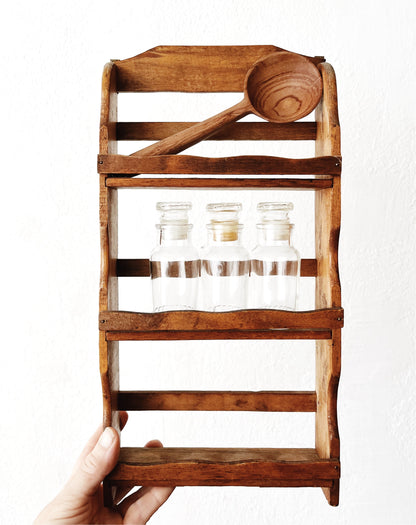 Vintage Wooden Apothecary Rack and Jars