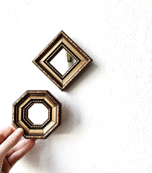 Vintage Mini Feng Shui Mirror Pair