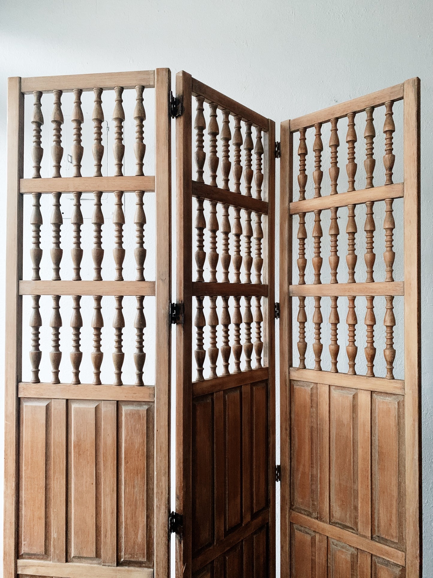 Antique Wood Trifold Room Divider