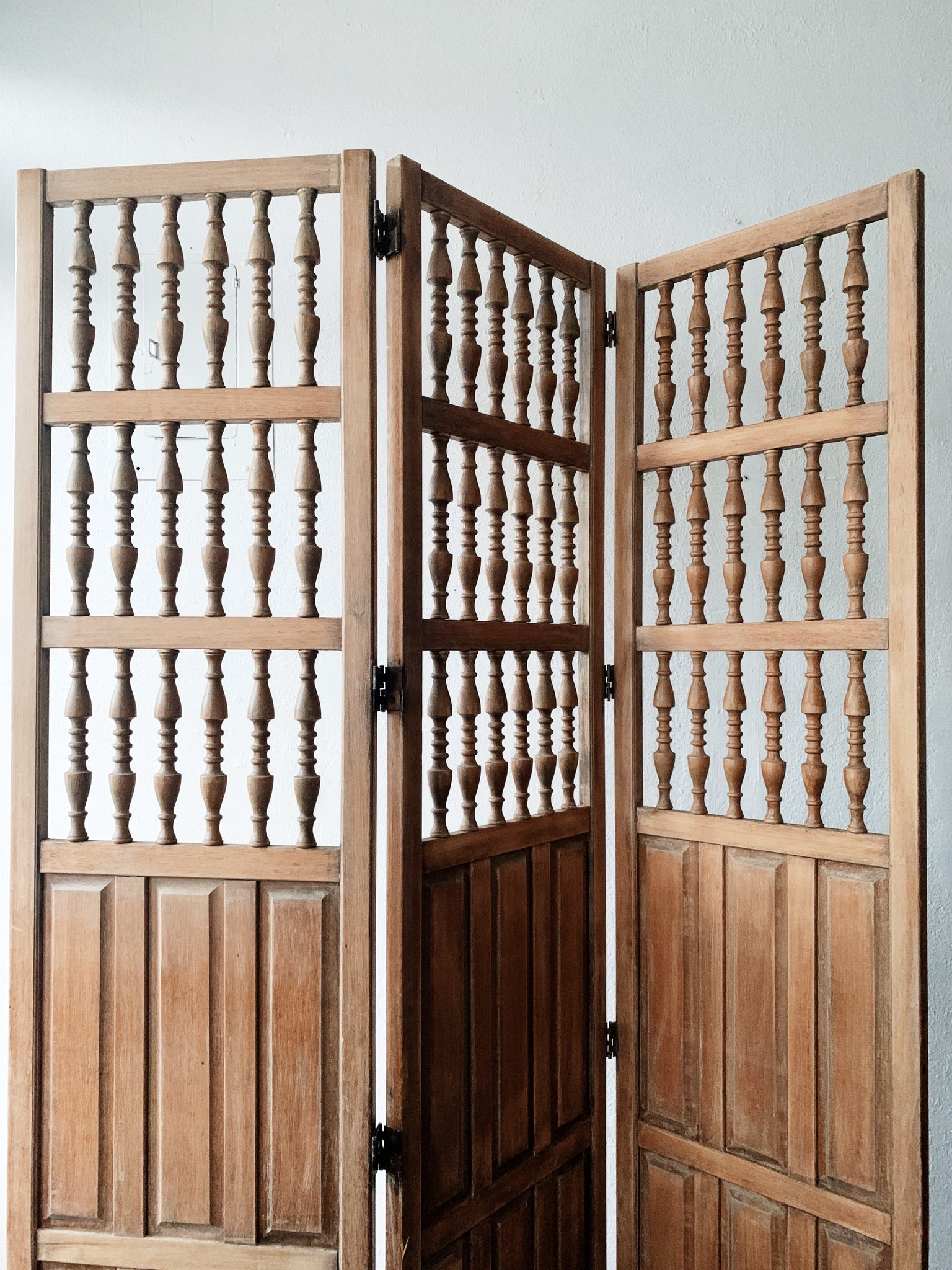Antique Wood Trifold Room Divider Maven Collective