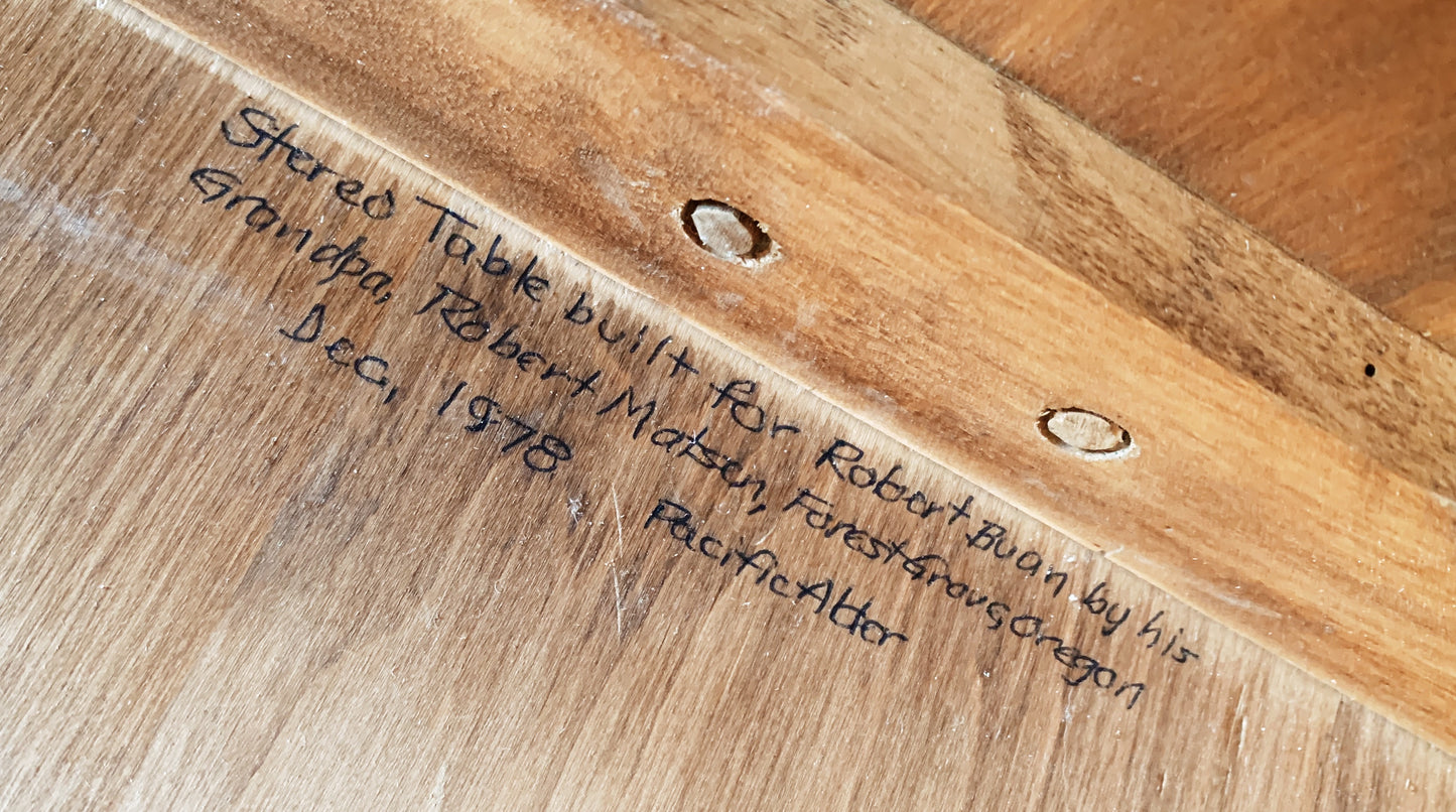 Vintage Handmade Alder Wood Trestle Table