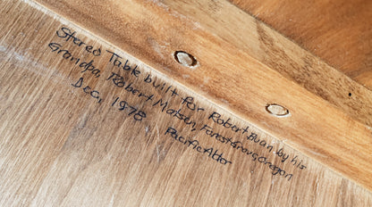 Vintage Handmade Alder Wood Trestle Table