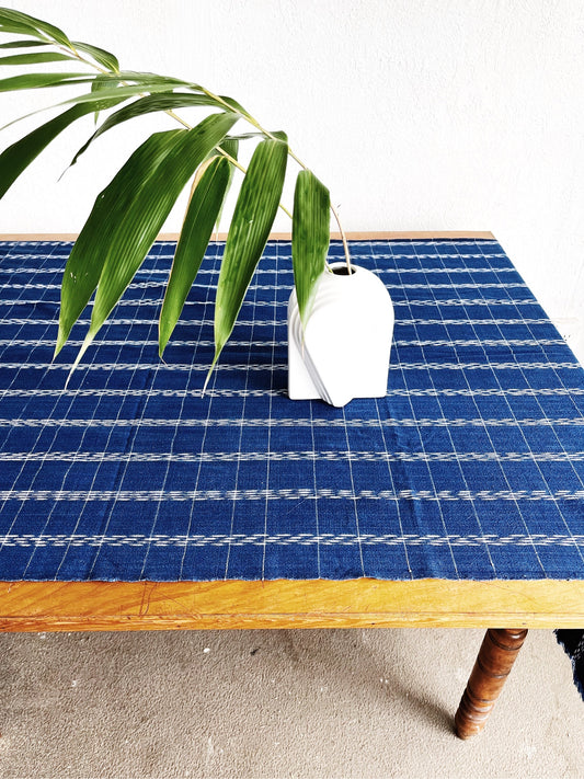 Indigo Ikat Woven Textile