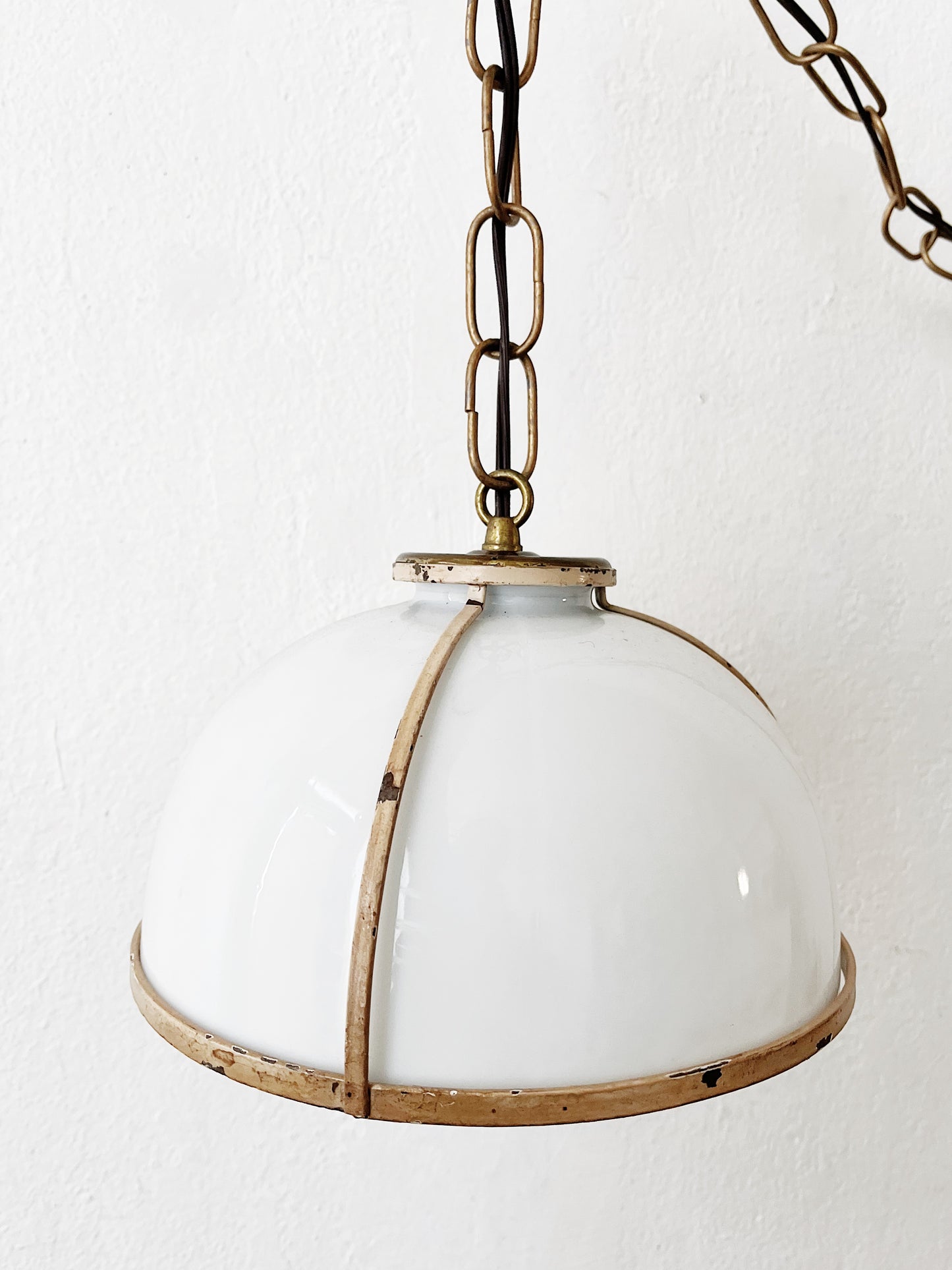 Vintage Milk Glass Pendant Lamp