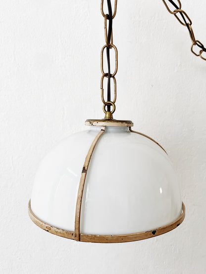 Vintage Milk Glass Pendant Lamp