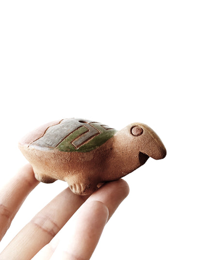 Vintage Clay Turtle Whistle