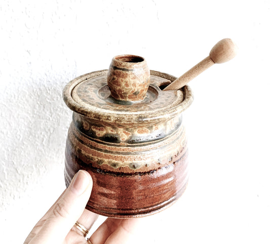 Vintage Stoneware Honey Pot