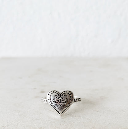 Vintage Sterling Silver Heart Ring
