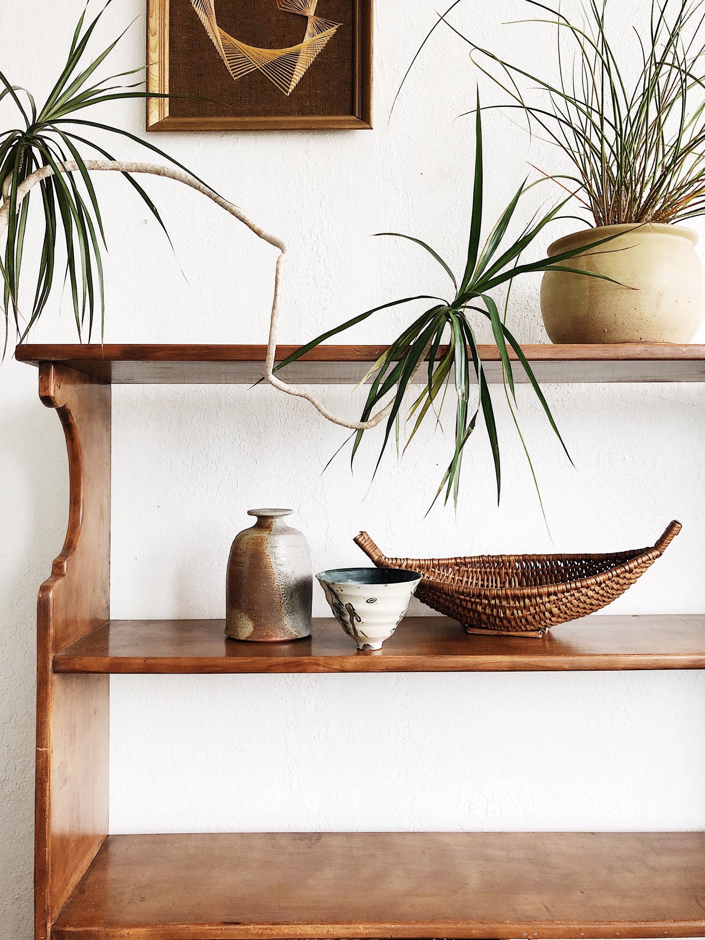 Vintage Maple Keyhole Shelf