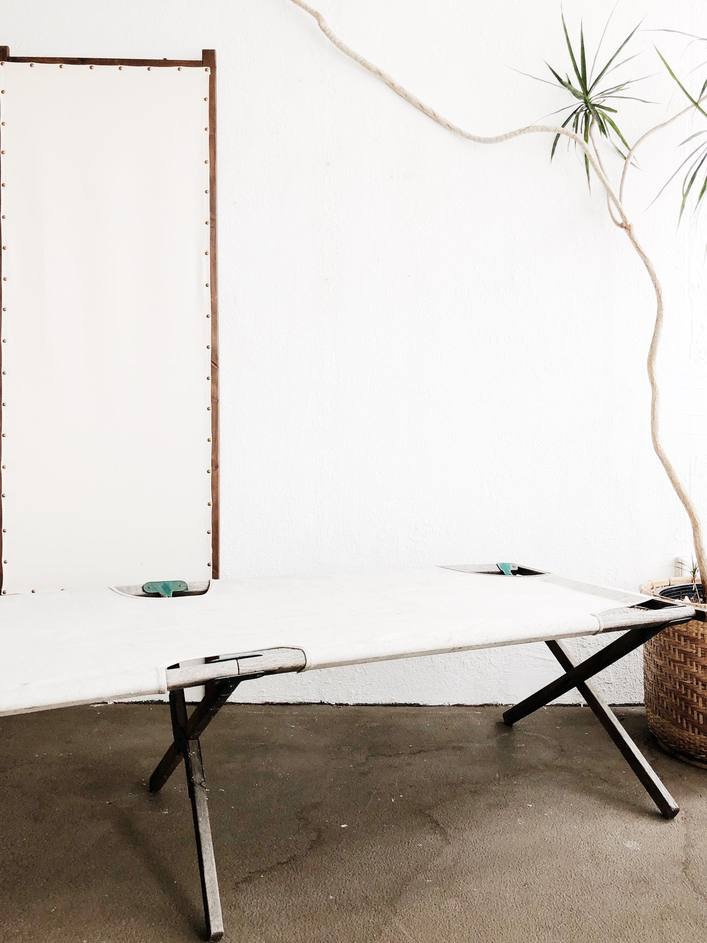 Vintage Canvas Camp Cot