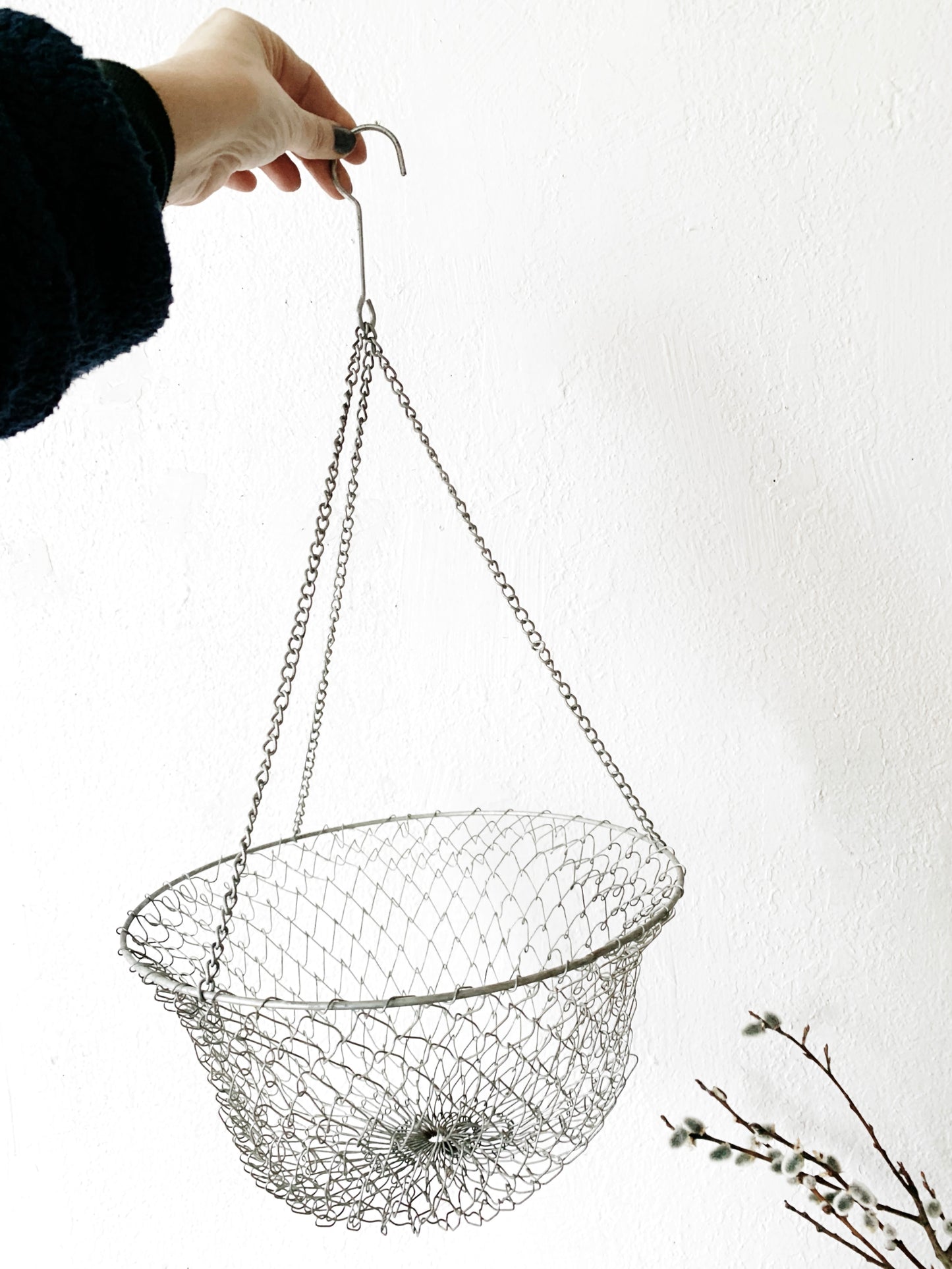 Vintage Hanging Wire Basket