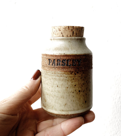 Vintage Stoneware Herb Jar