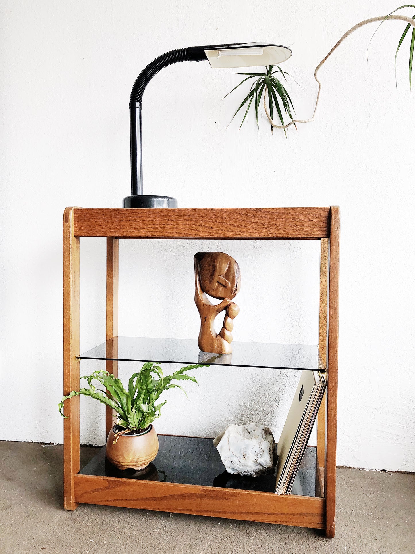 Vintage Teak and Glass Shelf